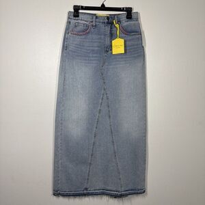 Circus NY Sam Edelman Size 26 Denim Jean Maxi Skirt Blue Calliope Back Slit‎ NEW